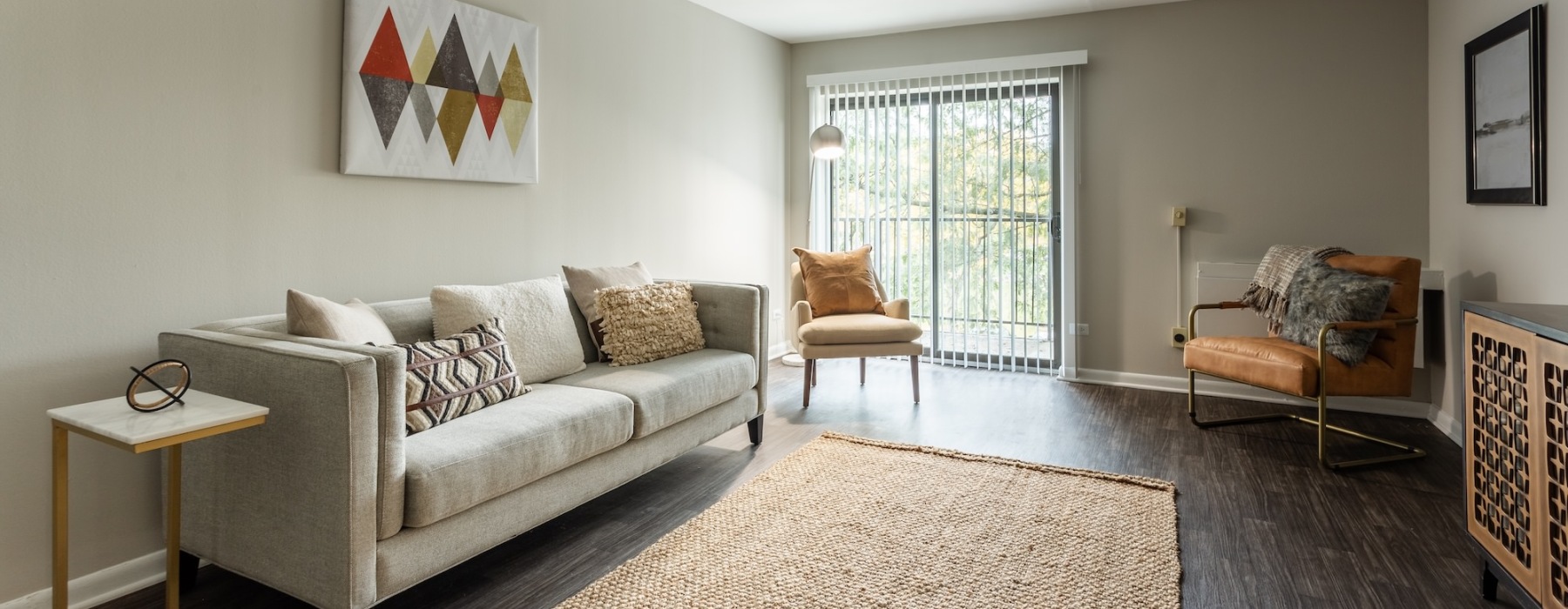 living room with a couch chair and area rug